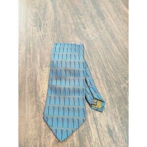 Principe Men's 100% Silk Handmade Italy Neck Tie Navy Geometric Squares